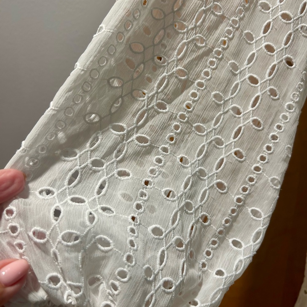 White House Black Market White Eyelet maxi dress - Picture 4 of 4